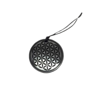 Pendentif Shungite 30 mm - gravé "fleur de vie"