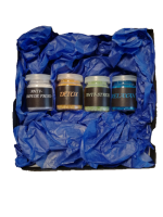 Coffret sels de bains aux huiles essentielles - 4 x 20 g - flacons en verre