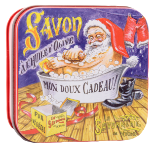 Savon boîte métal - Père Noël dans son bain - 155 gr